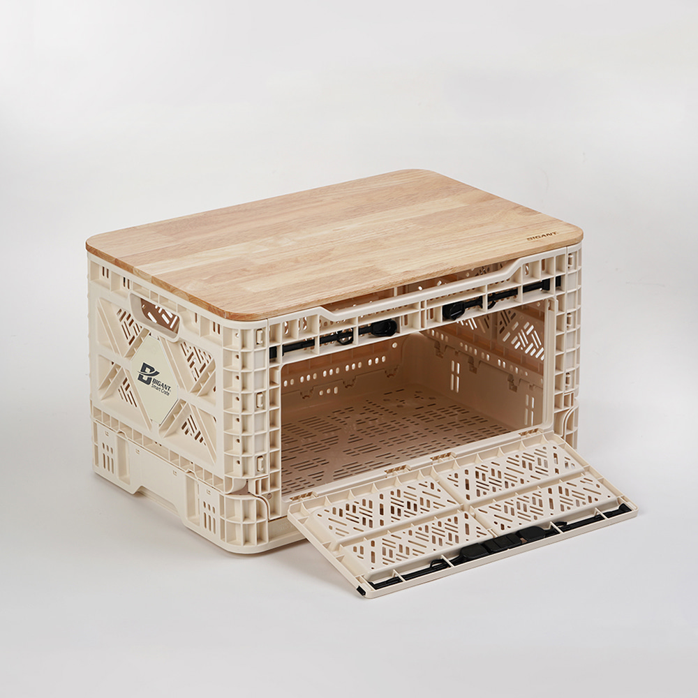 빅앤트 48리터 앞문 오픈형 상자및 상판set(폴딩박스1+고무나무원목상판1)