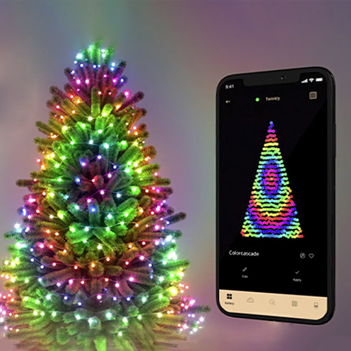 엠와이 트윙클리 크리스마스 트리 미디어 화이트 트리 150 LED 조명 앱 연동