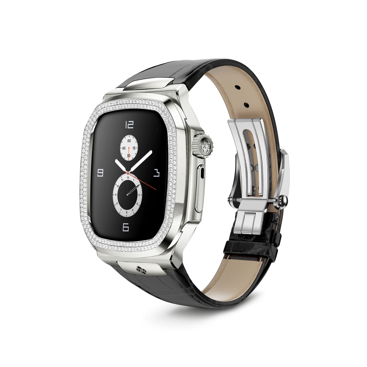골든컨셉 로얄에디션 45MM - Leather MD (모이나사이트 다이아몬드) 애플워치 케이스 Apple Watch Case - ROL45 - SILVER MD
