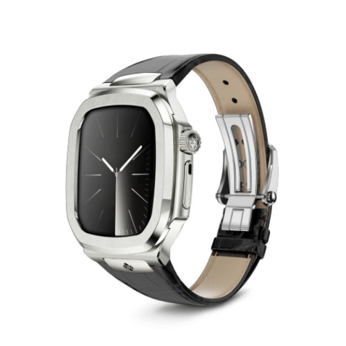 골든컨셉 로얄에디션 실버 - Black Leather 45mm 애플워치 케이스 Apple Watch Case