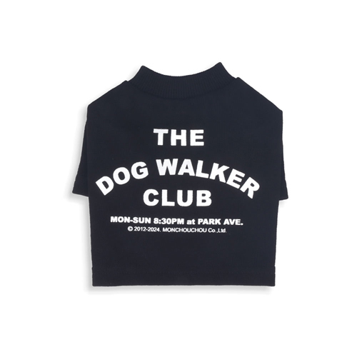 MONCHOUCHOU 몽슈슈 더 도그 워커 클럽 슬리브 티 포 독 블랙 The Dog Walker Club Sleeve Tee for dog Black
