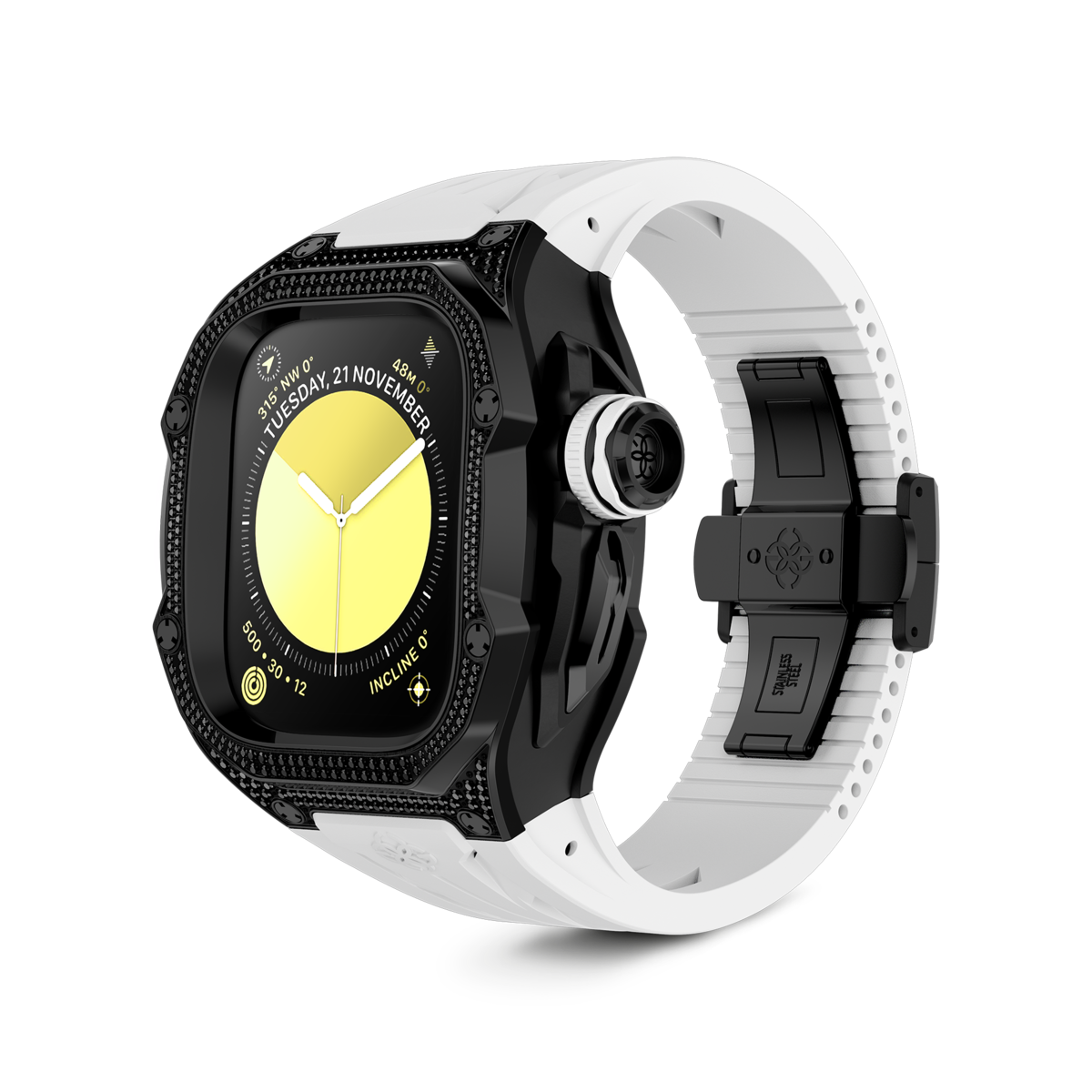 골든컨셉 RSTIII 49mm 오닉스 스톤 - MD (모이사나이트 다이아몬드) 애플워치 케이스 Apple Watch Case - RSTIII MD 49 - ONYX STONE